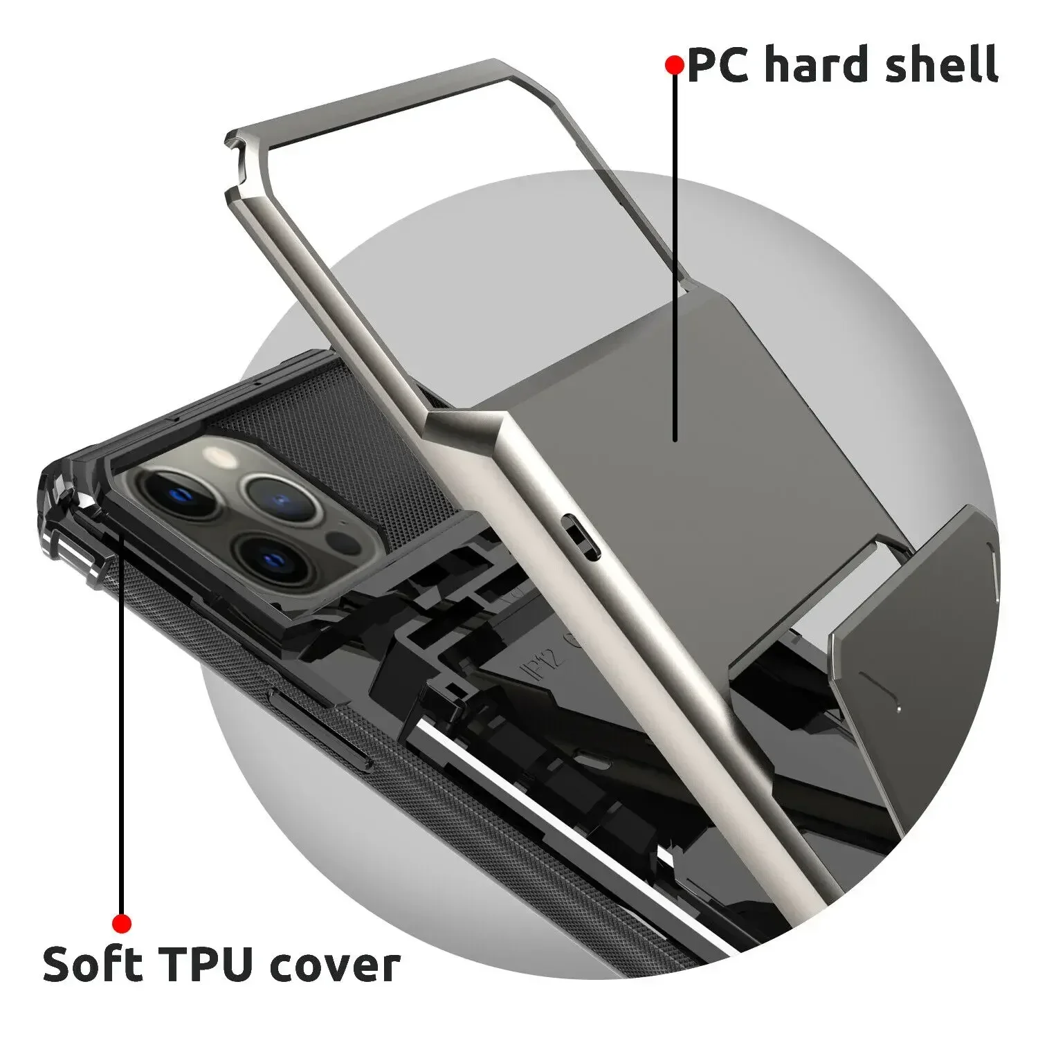 Luxury Flip Card Holder Armor Phone Case with Shockproof Plating Cover