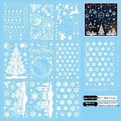 Festive Snowflake and Reindeer Window Decal Set - 9pcs Electrostatic Christmas Decorations (9PCS)