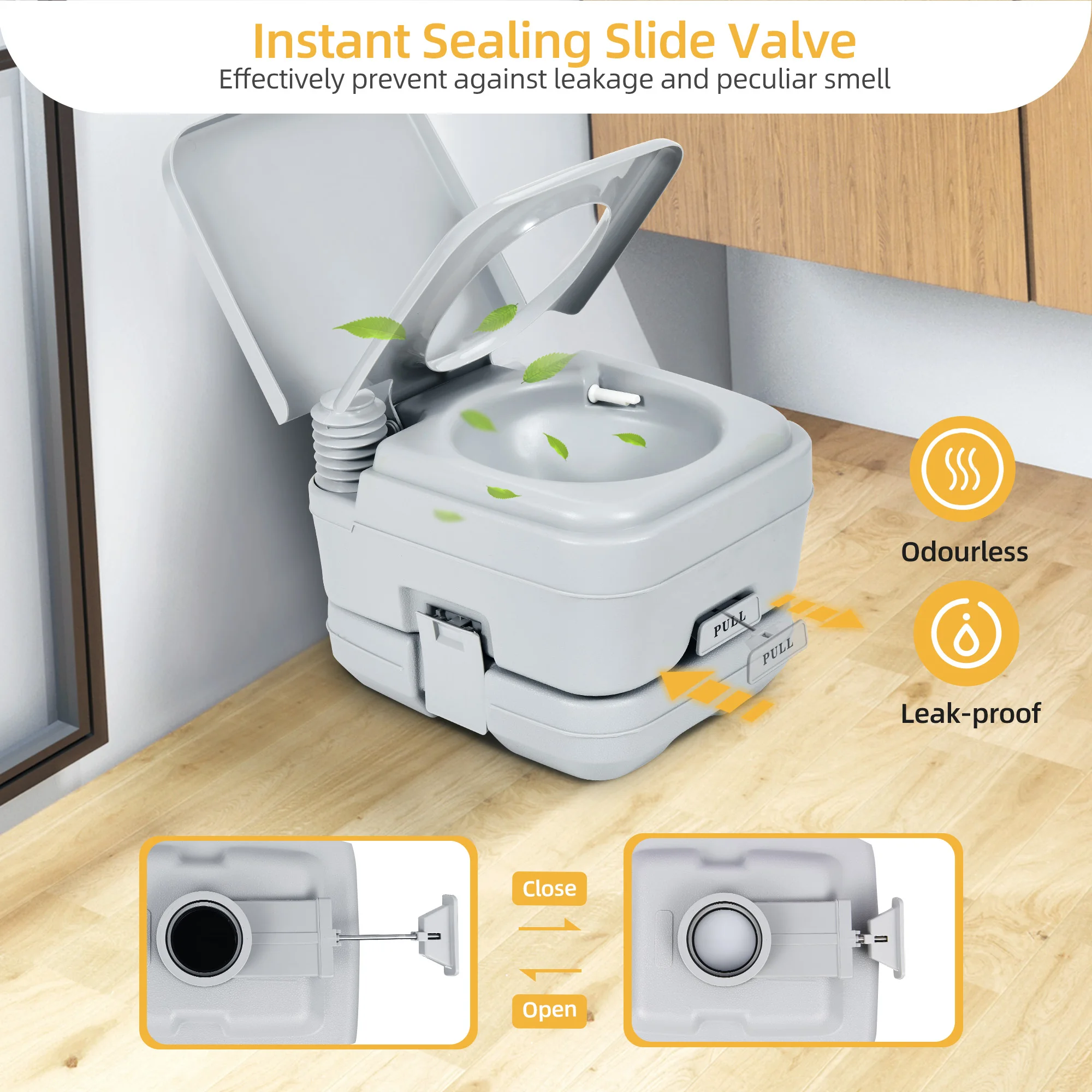 10L Portable Toilet Flush Commode Potty Outdoor Indoor Travel Camping