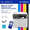 HL-L3300CDW Wireless Digital Color Multi-Function Printer with Laser Quality Output, Copy & Scan, Duplex, Mobile | Includes 2
