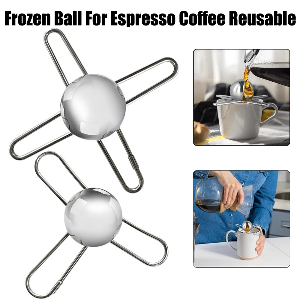 Frozen Ball Espresso Coffee Reusable Cooling Tool Stainless Steel Ice Balls Cooling Flavor Enhancer Gadgets