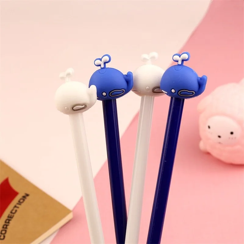 

24 Pcs Wholesale Creative Cute Whale Gel Pen Student Stationery Office Signature Ink Pen Cartoon Carbon Pen Kawaii Stationery