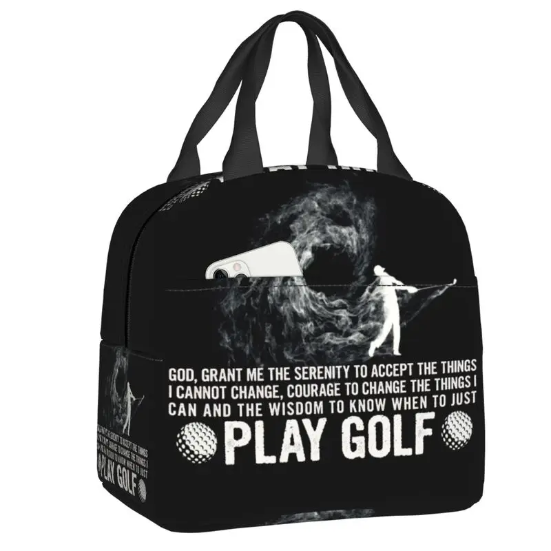 

Custom Funny Golf Quote Lunch Bag Women Cooler Warm Insulated Lunch Container Box for Kids School Work Food Picnic Tote Bags