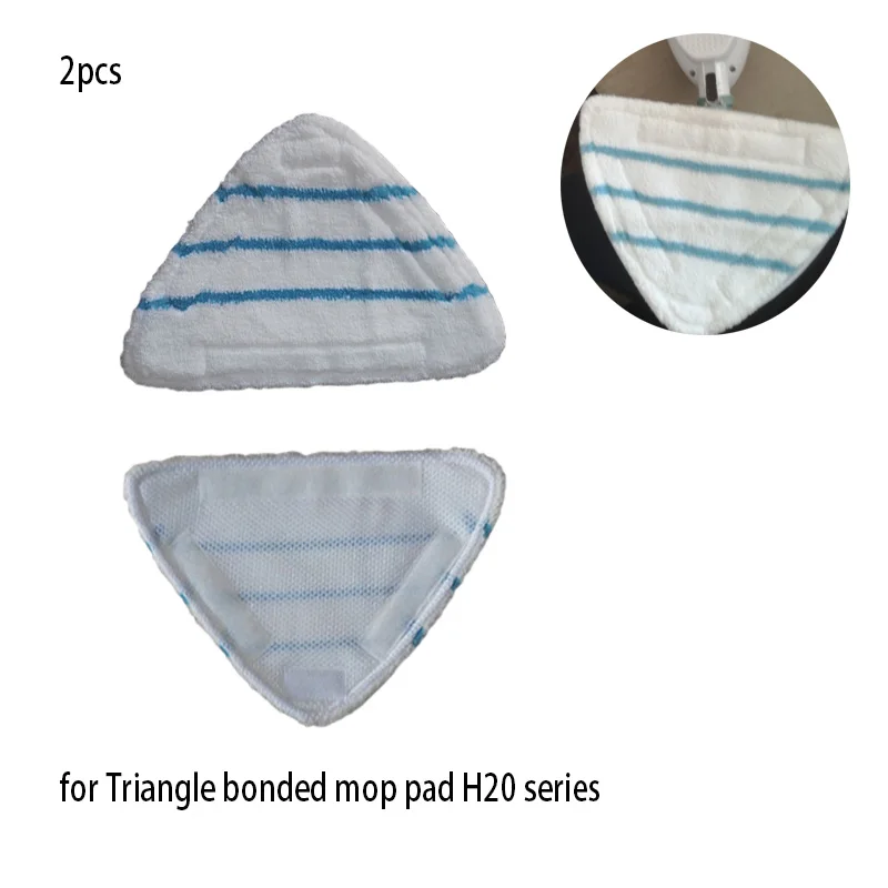 2PCS Washable Microfiber Steam Cleaner Parts Mop Cloths for H20 Series Triangle Bonded Mop Pad
