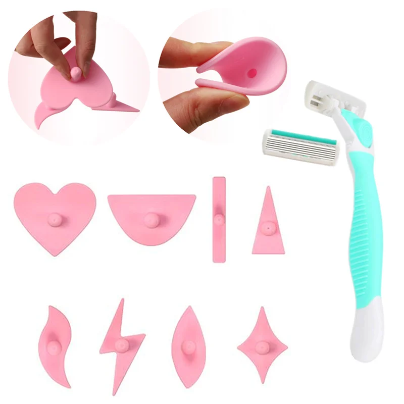 Pêlos Pubianos Aparador Estêncil Modelo de Depilação do Biquíni Ferramenta Estilo Forma Área Privada Modelo de Clipping Pube Parte Encantadora e Íntima Pcs