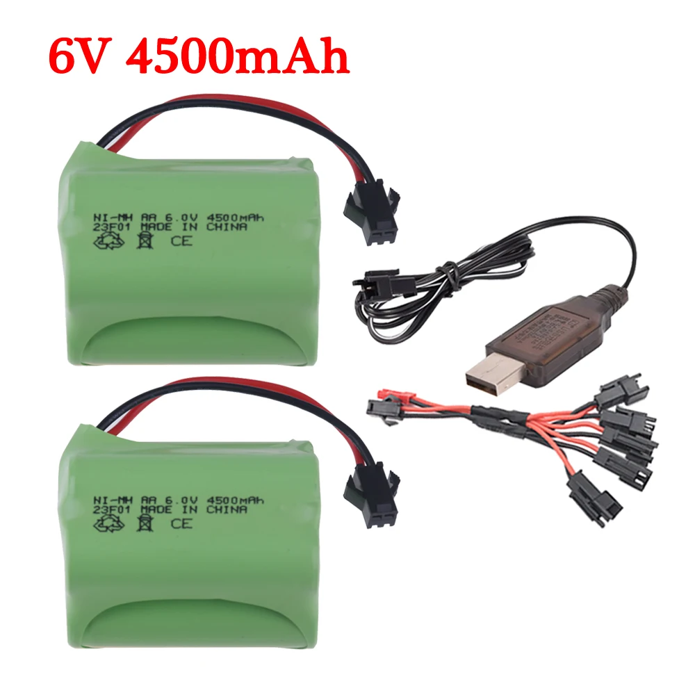 

6V NI-MH 4500mah AA Rechargeable Battery For Remote Control Electric Toy Boat Car Truck Pparts 6.0V High Capacity NiMH Batteries