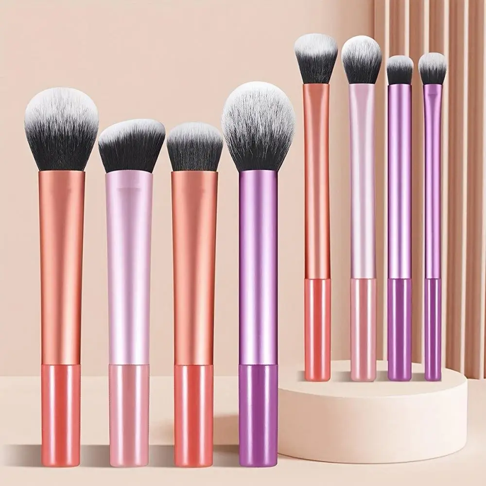Set di 8 Pennelli per Trucco in Vari Colori, Setole Sintetiche Morbide, Pennelli per Fondotinta, Blush, Ombretto, Strumenti Cosmetici
