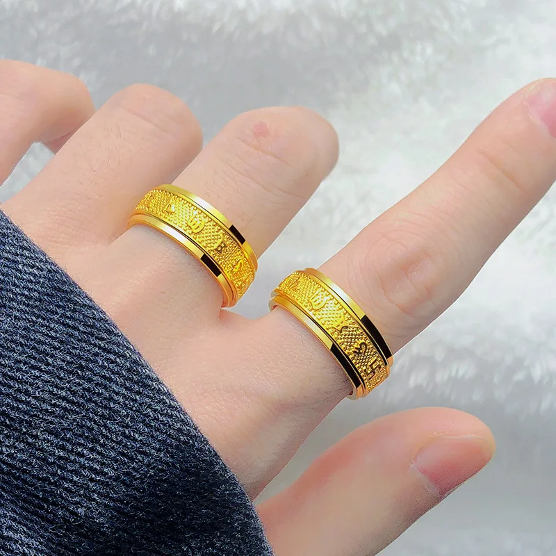 Unique Gold Spinning Ring. Anxiety Gold Ring. Women's Gold Ring. Gold  Statement Ring. Spinner Ring for Men & Women. Gold Rotating Ring - Etsy