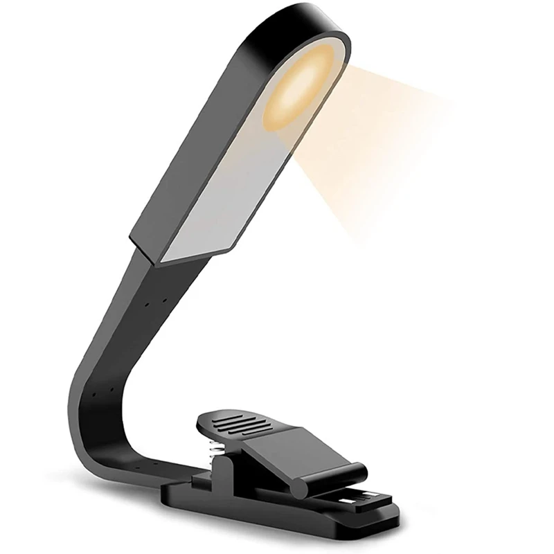 TEAMPD 10 LED Book Light, 3 Eye-Protecting Lightng Colours Reading Light, Adjustable Brightness, USB Rechargeable 12H Battery Life, Flexible Clip On