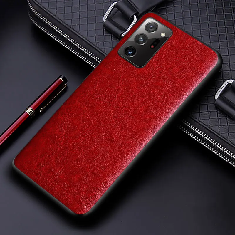 Premium Business PU Leather Phone Case - Solid Color Design, Soft TPU & Hard PC