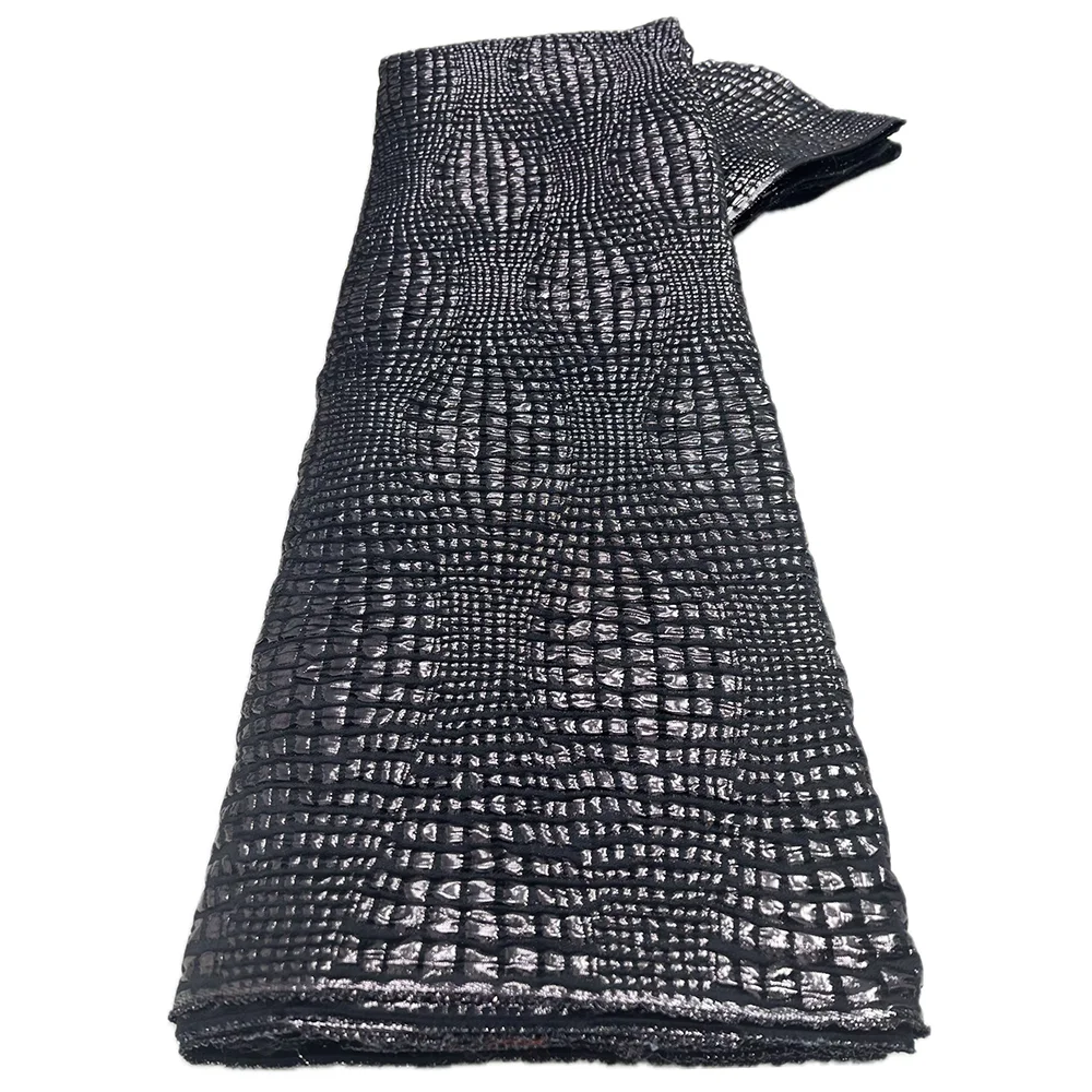 Lace Fabric African Gilding Brocade Lace Fabric 5 Yards For Nigerian Wedding Bridal Party