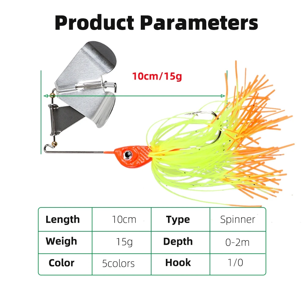 14.5g spinnerbait fishing lures bass fishing buzzbait multicolor bass trout salmon metal spinner baits swim jigs fishing lure