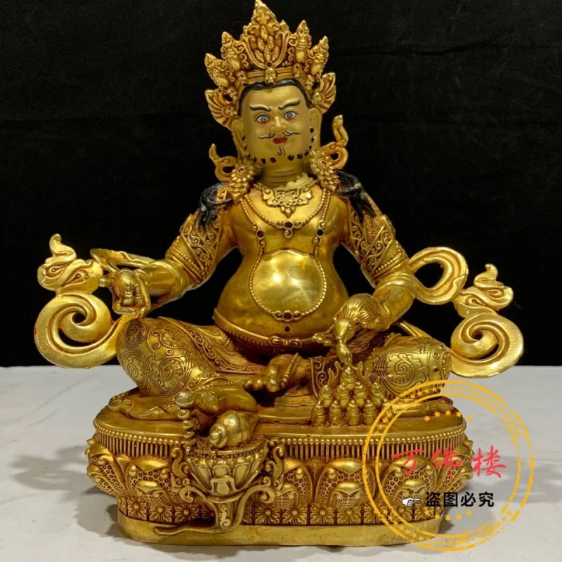 

30 см желтая статуя бога богатства медная позолоченная тибетская домашняя Прямая Оптовая Настройка