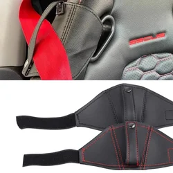 1pcs JDM Racing Bucket Seat Side Cover Protect Seat Belt Guide Holder Leather Leather Bucket seatbelt Protector Pad Decoration