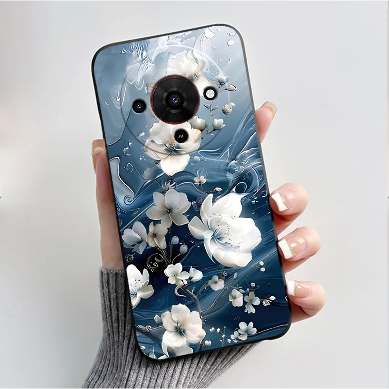 Butterfly Flower Black Soft Silicone Phone Case - Stylish Protective Back Cover