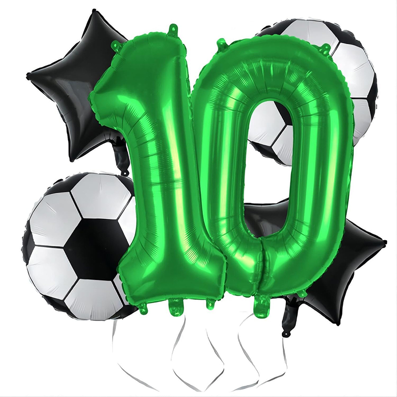 Soccer Birthday Balloon Kit Foil Football Air Globos 32inch Foil Number Balloons Kids Boys Sports Theme Party Favors Supplies