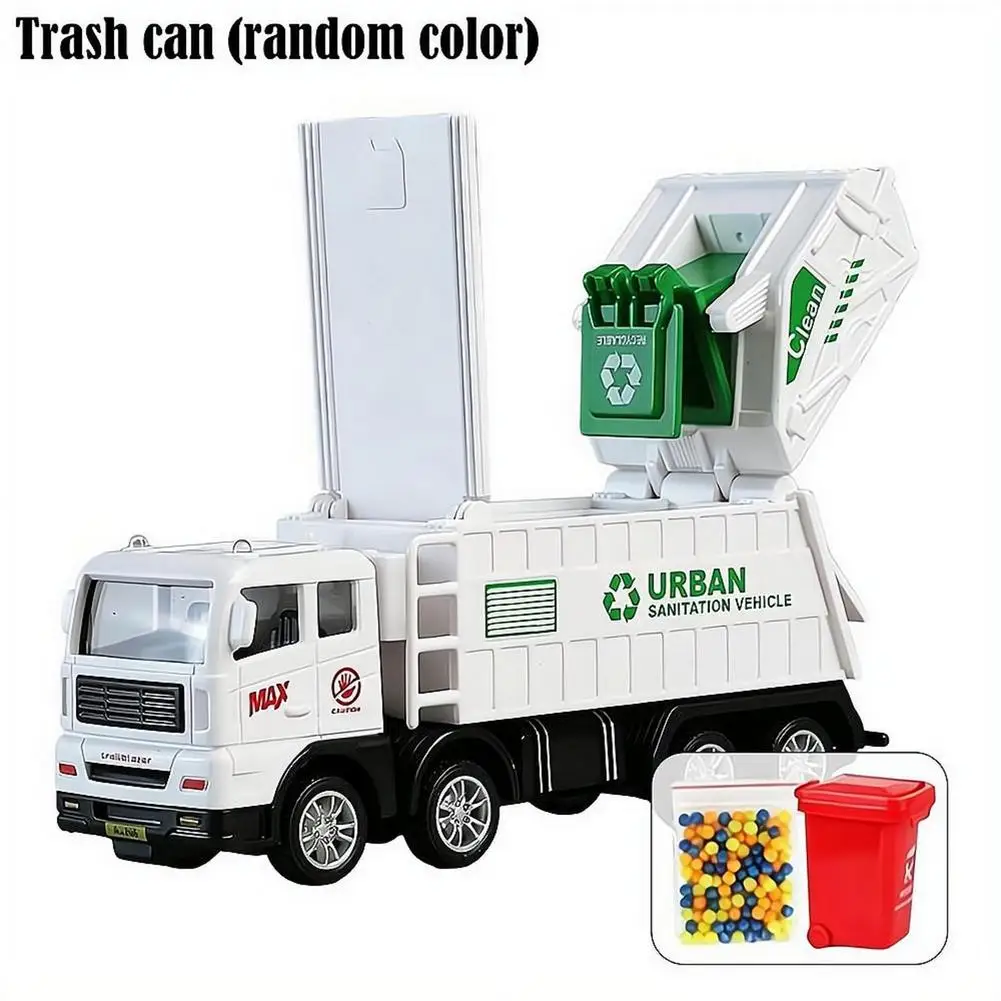 Inertia Garbage Truck Toy For Kids Realistic Recycling Sanitation Vehicle With Trash Cans Role-Play Educational Gift - 4