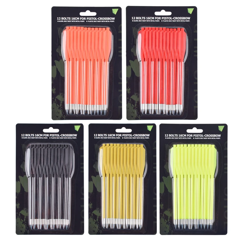 High-Performance Carbon Crossbow Bolts with Vanes - Set of 60, Ideal for Mini Bow Archery and Target Practice - Yellow