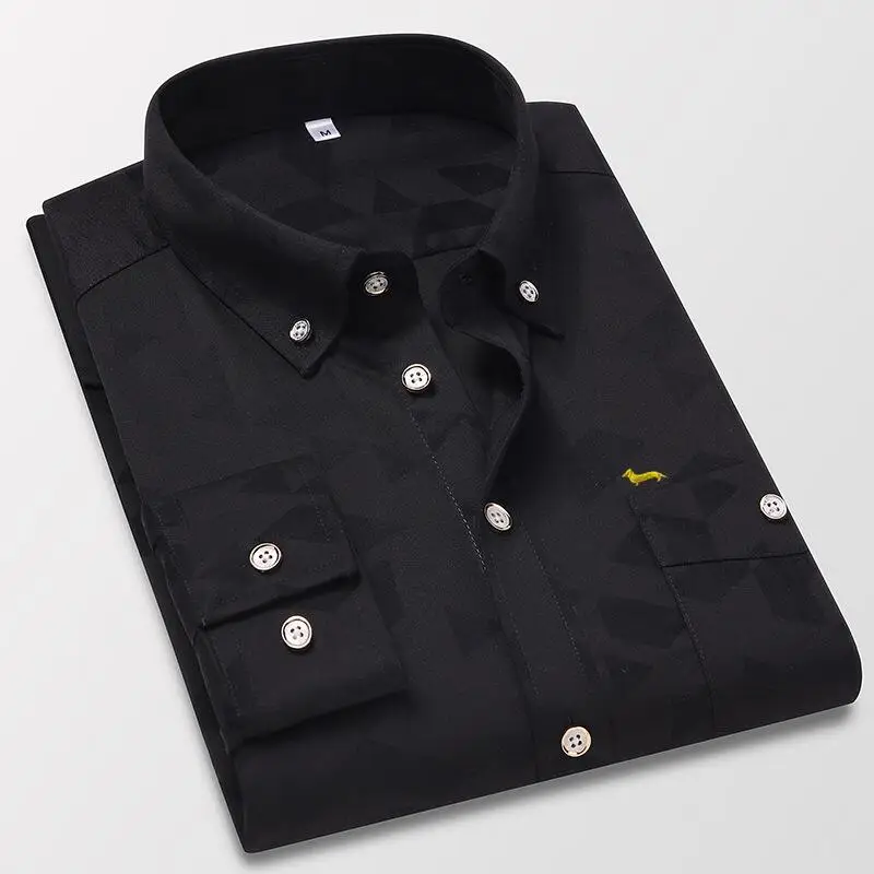 Dress Shirts Men Business Long Sleeve Slim Fit