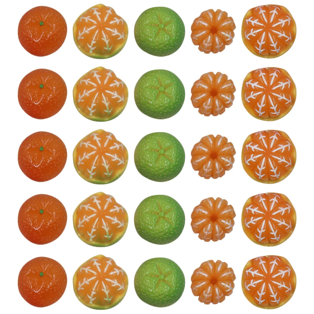 

50pcs Resin Orange Fruit Charms Mini Orange Lifelike Mini Orange Fruit Home Fruit