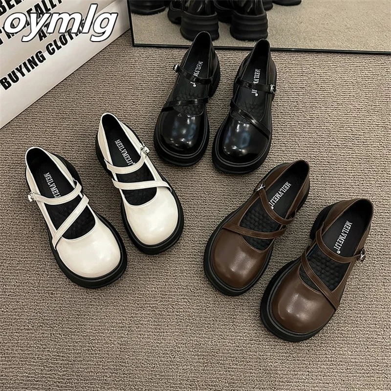 Small leather shoes autumn thin new buckle small leather shoes temperament women's shoes for women