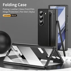 Custodia in pelle di lusso con protezione per cerniera e slot per penna - Include pellicola in vetro