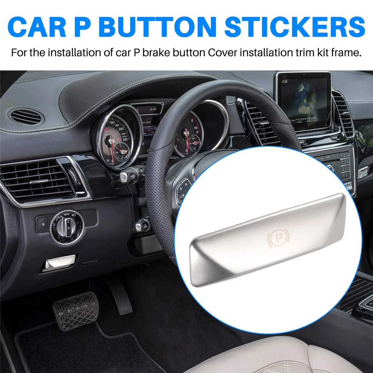 Car P Button Foot Brake Release Switch Decoration Stickers for Mercedes Benz E Class W212 C Class W204 GLK Accessories