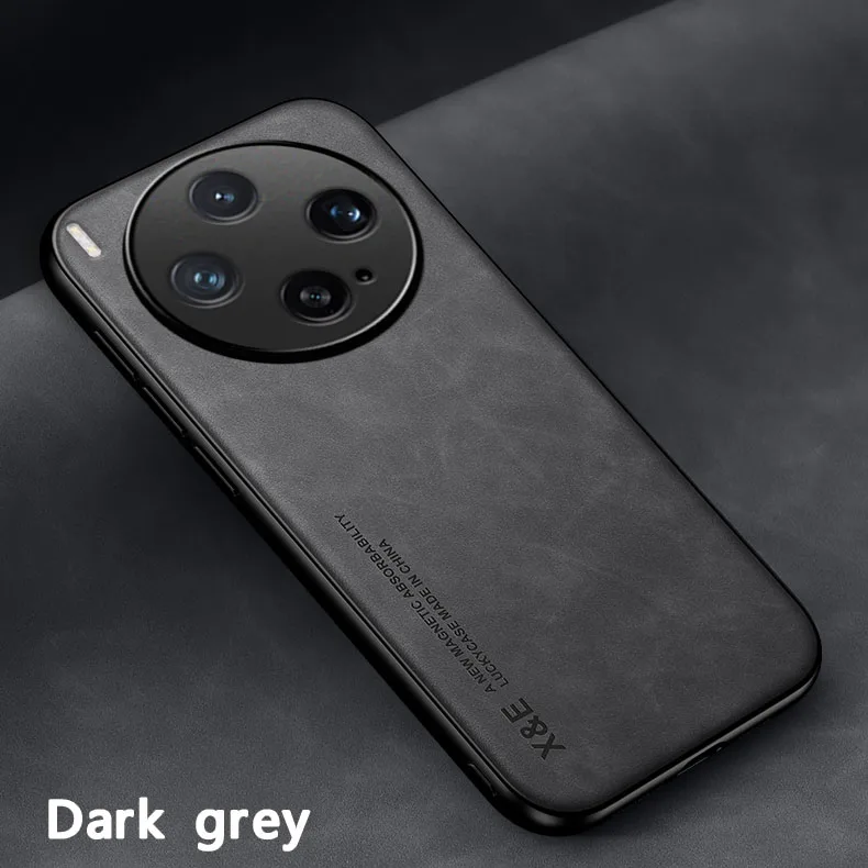 Leather Phone Case with Metal Plate Support and Car Holder Compatibility
