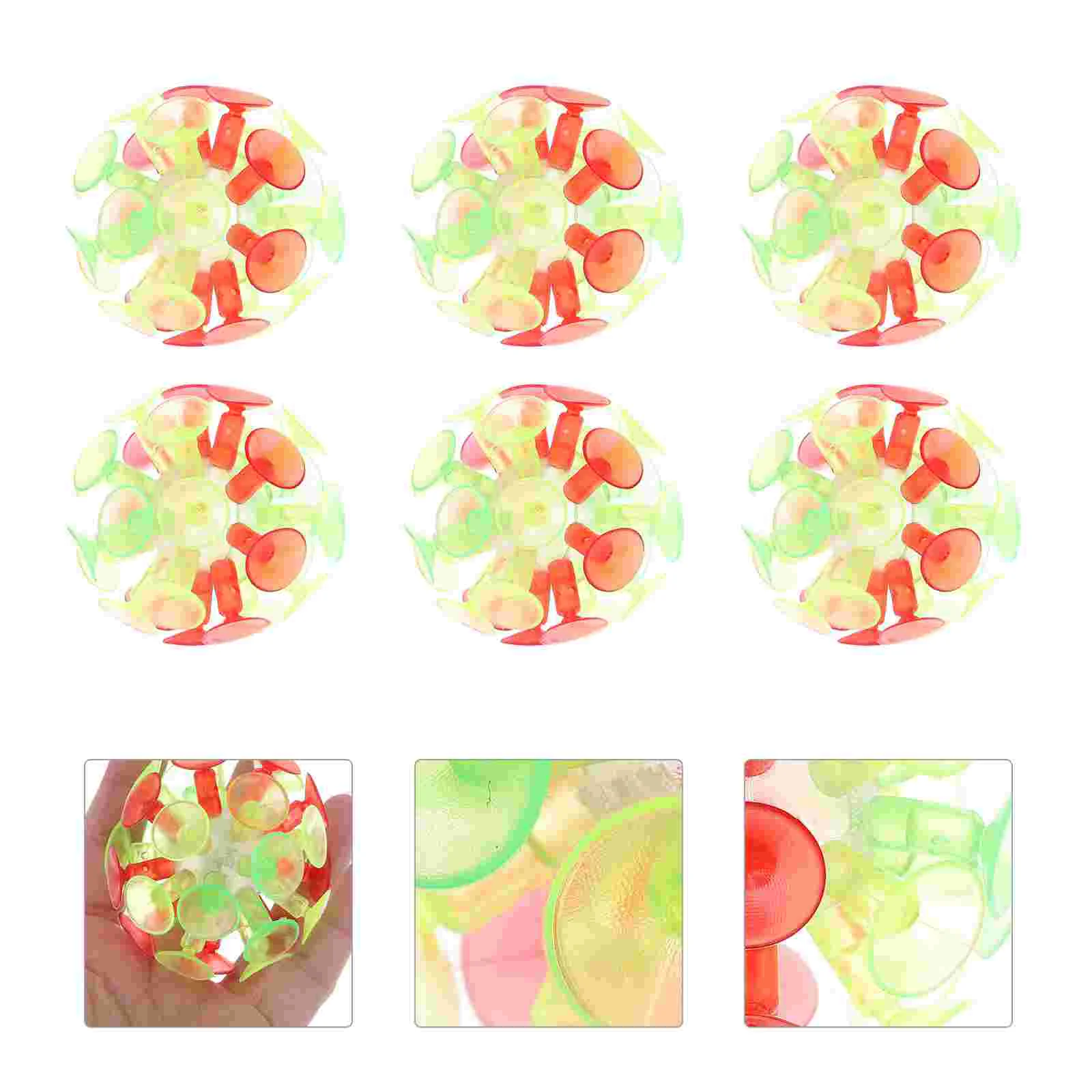 7 PCS Sucker Ball Sticky Balls That to The Ceiling PVC Suction Cup Creative Toy 2