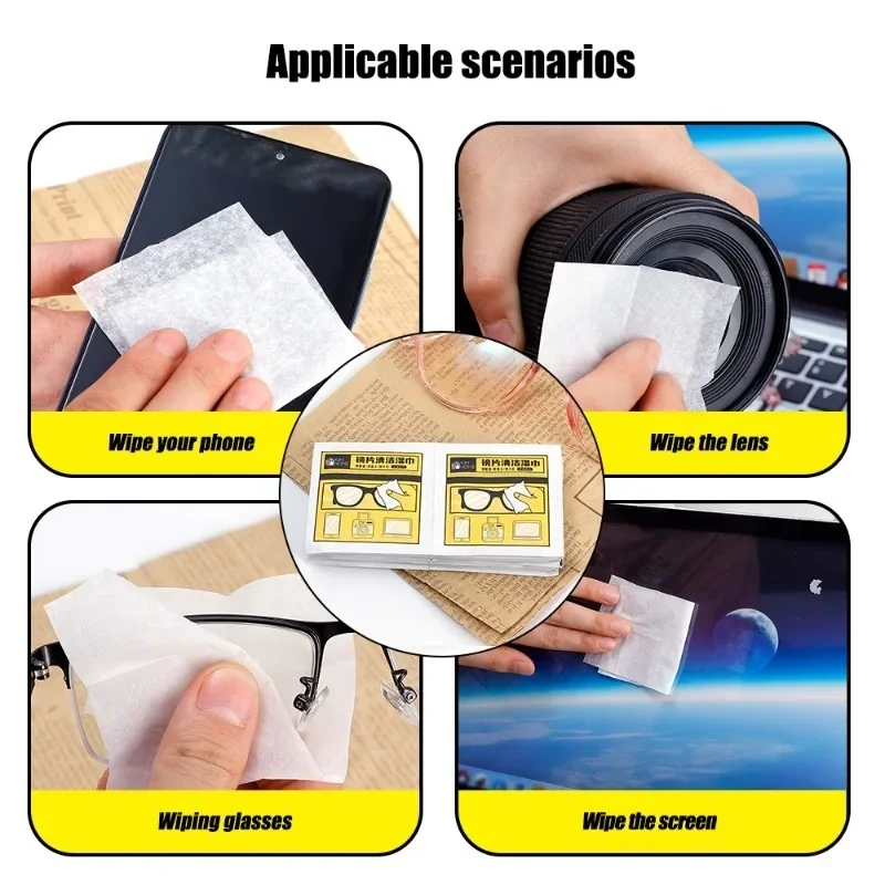 New Individual Packing Antifogging 10/150Pcs Glasses Wipe Wet Tissue Anti Fog Cleaner Wipes Phone Screen Cleaning Artifact Tools 4