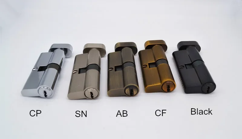 Description Picture 4 of item70mm Black Chrome Plated Brass Door Lock Cylinder With 3 Brass Computer Keys Anti-theft Home Security Cylinder With Knobs