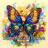 Butterfly and Flowers Adult Coloring Book - 20*20cm 24 Page Art Coloring Book - Helps Reduce Stress and Ease Emotions 2