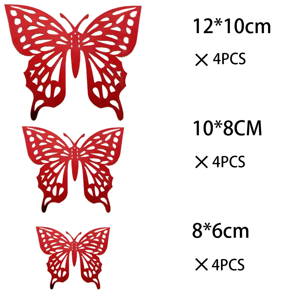 24 Farfalle Magnetiche 3D - Decorazione Arancione Per Frigorifero E Pareti - Foto 4