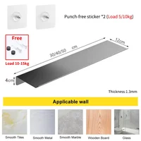 ชั้นวางของในห้องน้ำแบบลอยตัว ไม่ต้องเจาะผนัง ชั้นวางของติดผนัง อุปกรณ์จัดระเบียบบ้าน ชั้นวางของ ฮาร์ดแวร์ ตู้ อุปกรณ์ครัว ห้องน้ำ 6