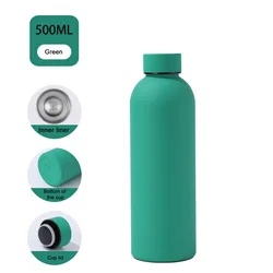 Premium Stainless Steel Thermal Flask - Insulated Water Bottle & Coffee Cup, Leakproof Design for Hot and Cold Beverages (Green Water Bottle)