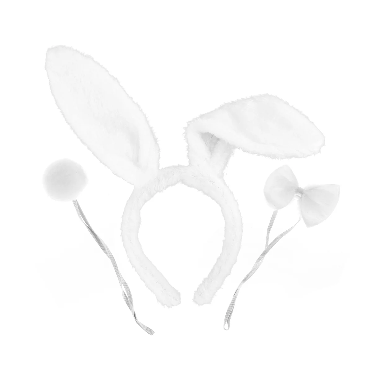 

1 set of Rabbit Headband Plush Bunny Ties Tail Set Costume Rabbit Hair Hoops Party Hair Accessories Ears Hood