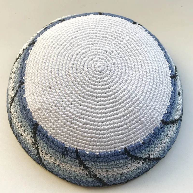 18cm Jewish Kippah Handmade Knitted Yamaka Hat for Men Judaica Yarmulke Kipa Kippot Gift