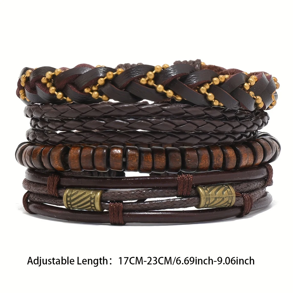 Wholesale Best-selling Multi-layer Buddha Bead Beaded Bracelets Men's Retro Style Multi-layer Elastic Thread Adjustable Wooden
