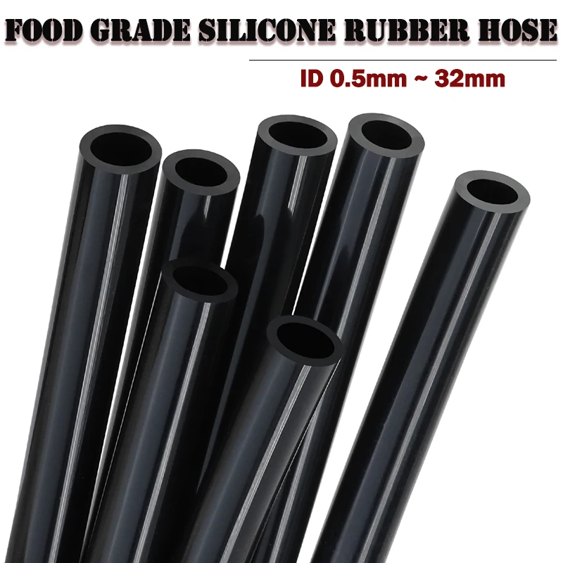 Tubo Silicone Nero Per Alimenti – Diametro Interno 0,5-25mm, Per Birra E Acqua