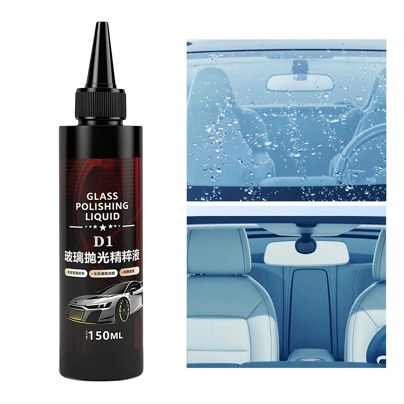 1pc Glass Car Polish Liquid Window Compound Oil Film Remover High Gloss Shine Cleaner Detailing Supplies For Automotive Truck RV