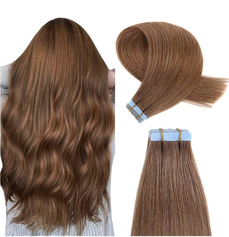 Tape In Hair Extension Straight Human Hair Style Double Drawn US Strong Adhesive Tape In Human Extensions For Salon