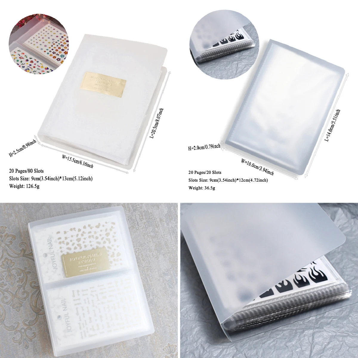 20/80 Slot Vuoto Nail Art Sticker Storage Book Collection Album Display Book Collection Holder Book Plastica Strumenti Di Design Fai Da Te
