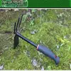 Thicken Dual Use Small Hoe Farm Garden Tools Harrow Iron Head Dual Purpose Weeding Rake Labor-saving Loosening Soil Handheld Hoe 3
