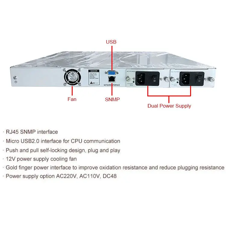 Hot sale brand new FTTH CATV EDFA 1550NM Optical Fiber Amplifier 8 16 32port WDM 4 Port EDFA