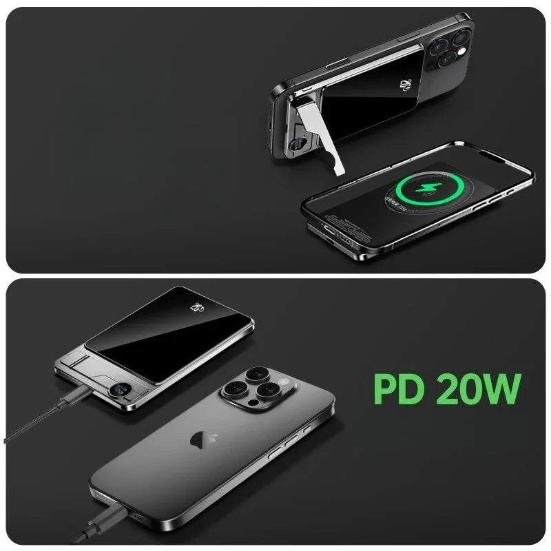 PD20W 10000mAh Magnetic Power Bank Super Slim Wireless Fast Charging External Battery for IWtach MagSafe PowerBank for IPhone 4