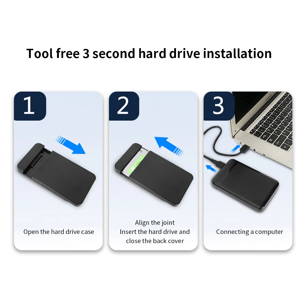 TISHRIC SSD ũ HDD ڽ  ϵ ̺ Ŭ, SATA-USB 3.0, USB 3.0 ̺ , 2.5 ġ