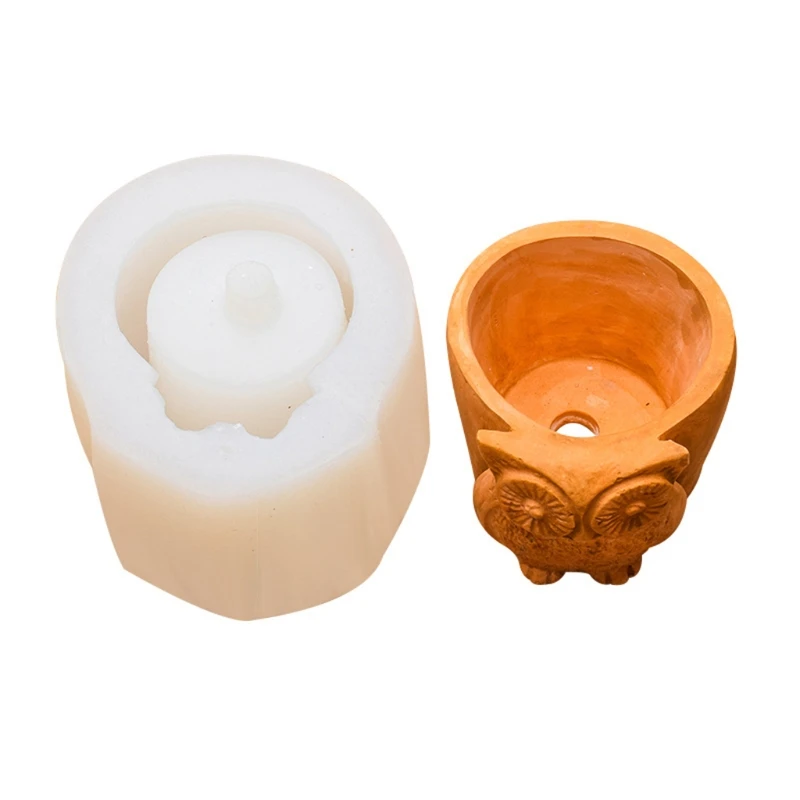 Y4QE Cement Flowerpot Epoxy Resin Mold Plant Pot Silicone Mould DIY Crafts Home Decorations Casting Tool