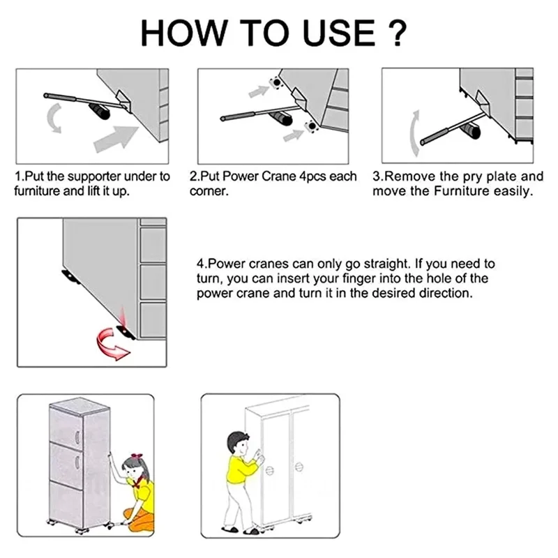 Heavy Duty Furniture Lifter and Mover Set for Washing Machine Refrigerator Transport Furniture Lifting and Moving Help