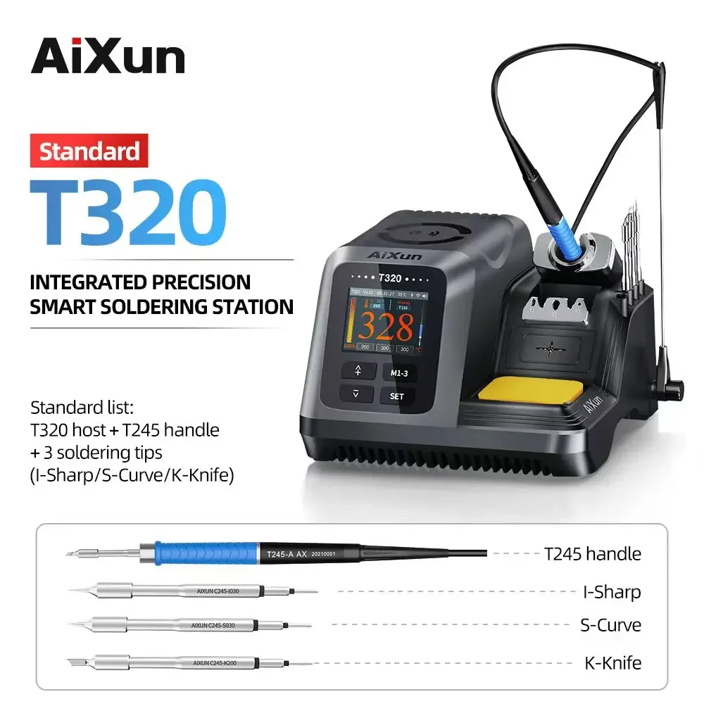 

JC AIXUN T320 Precision Digital Soldering Station For Mobile Phones Repair Tools Electric Solder Iron With T210 T245 Handle Tips