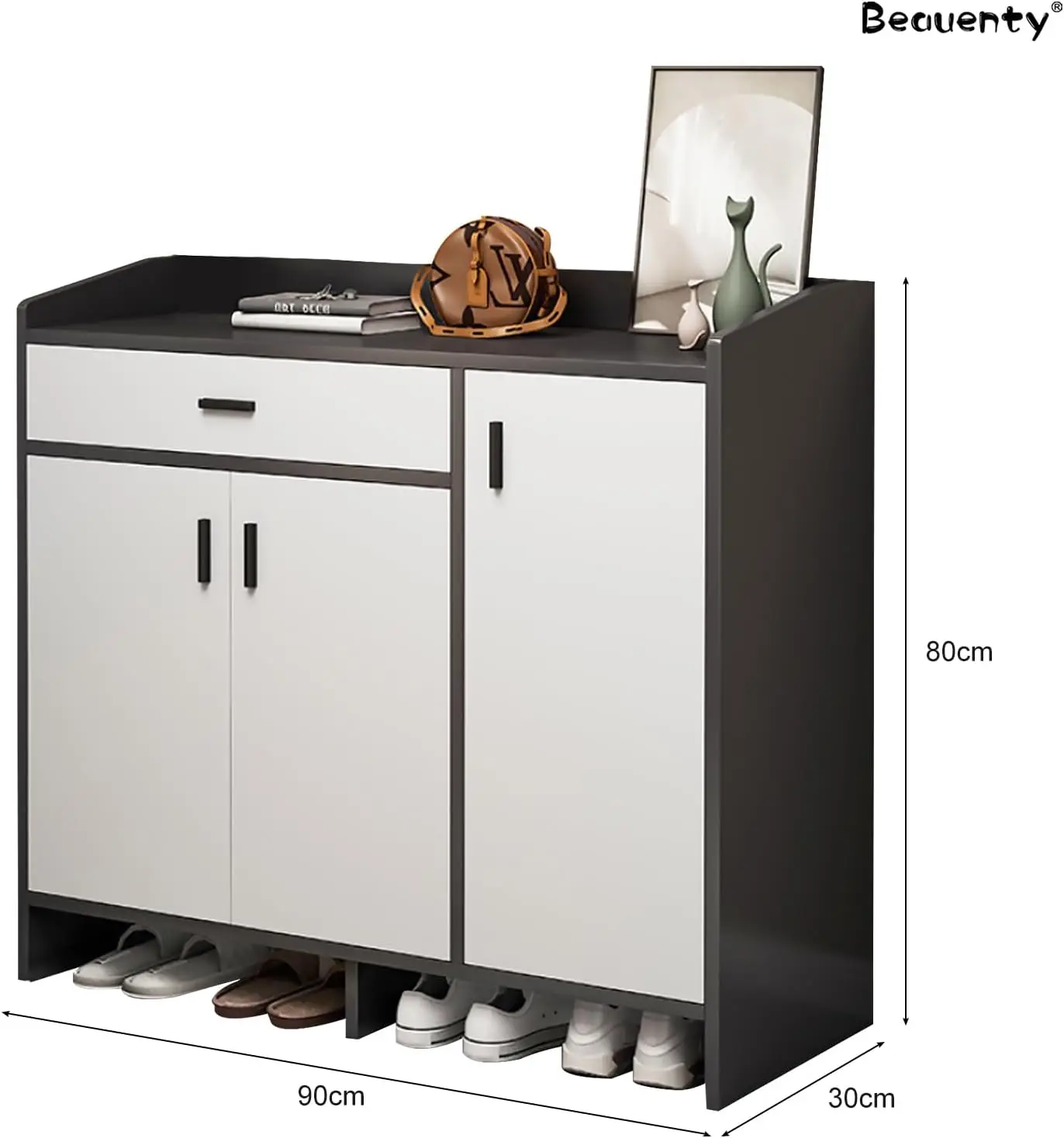 خزانة أحذية خشبية، رف تخزين أحذية قائم بذاته مع 3...